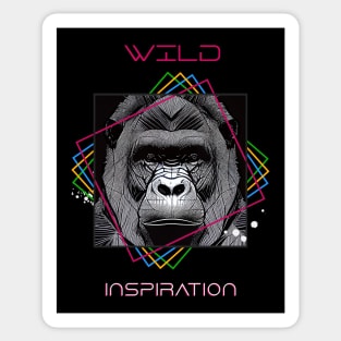 Gorilla Ape Wild Nature Animal Illustration Art Drawing Sticker